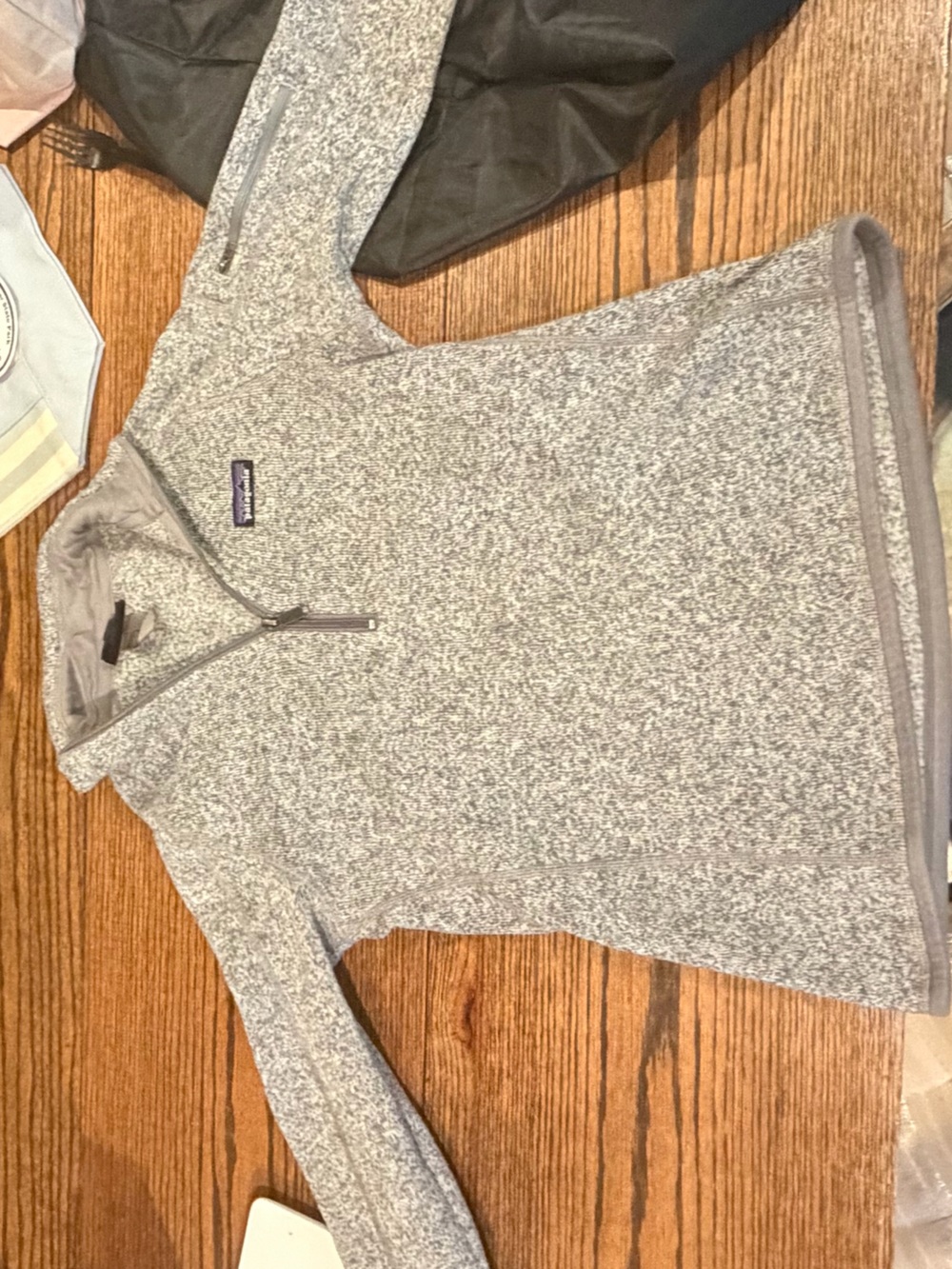 Patagonia Gray Marled Zip-Up Fleece Jacket